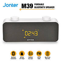 Колонка Bluetooth Jonter M39 з годинником Чорний