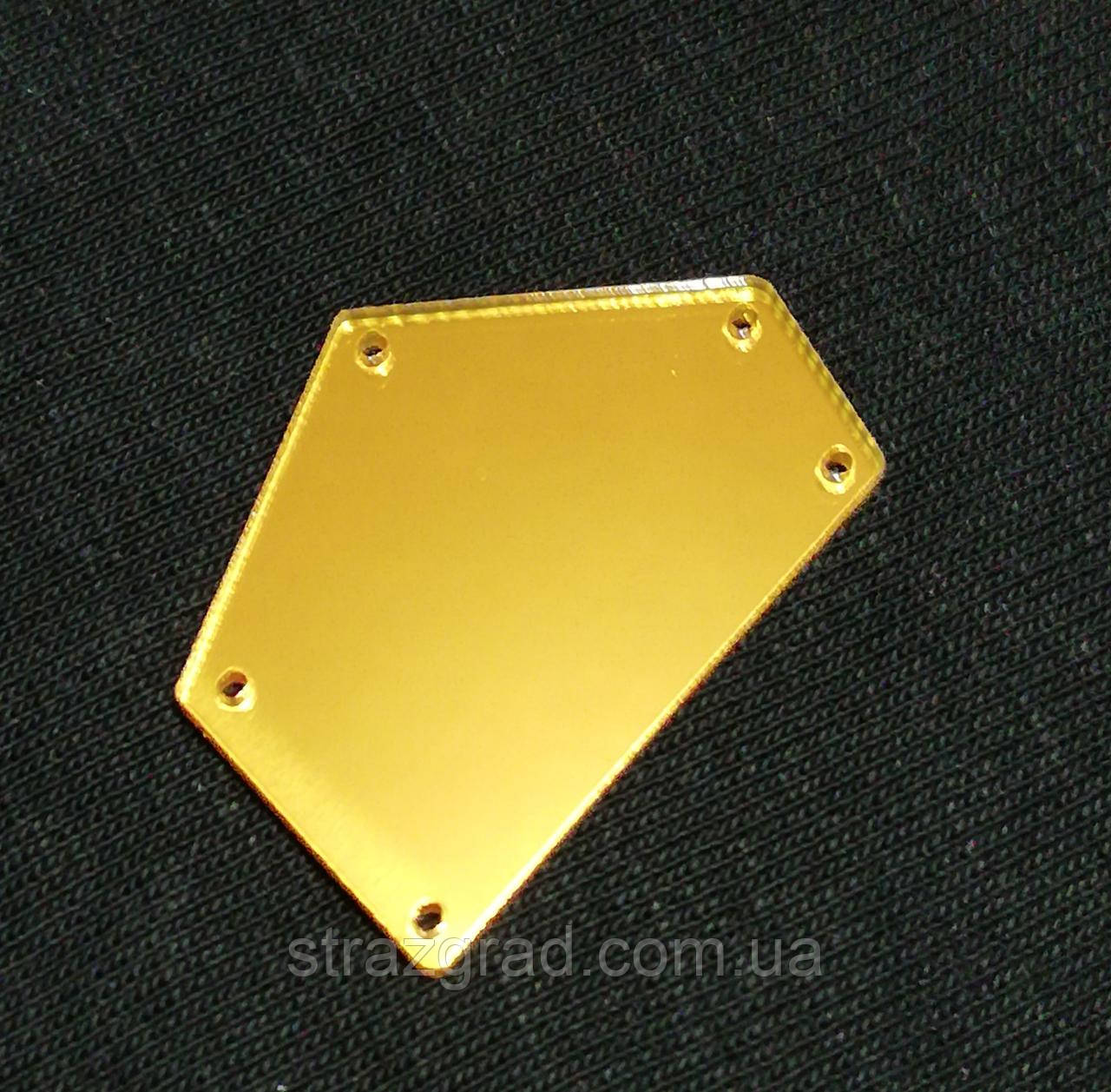 Дзеркала пришивні. С/С.26х35мм. Gold