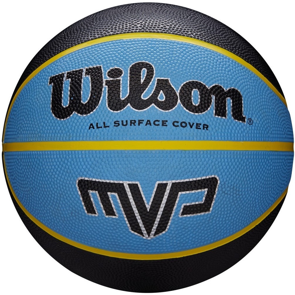 М'яч баскетбольний Wilson MVP розмір 7 гумовий чорний-синій для гри на вулиці-залі