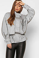 Куртка ветровка Оверсайз короткая женская стильная 8858 серый