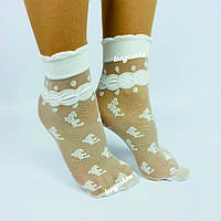 Капроновые тонкие прочные красивые носки 6-12 лет