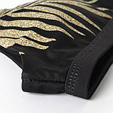 Роздільний Купальник жіночий спортивний з високою талією "Листя", розмір L (чорний), фото 9