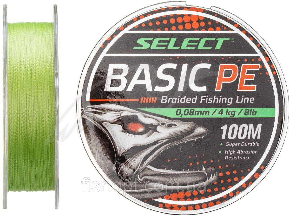 Шнур Select Basic PE 100m (салат.) 0.08 mm 8LB/4kg