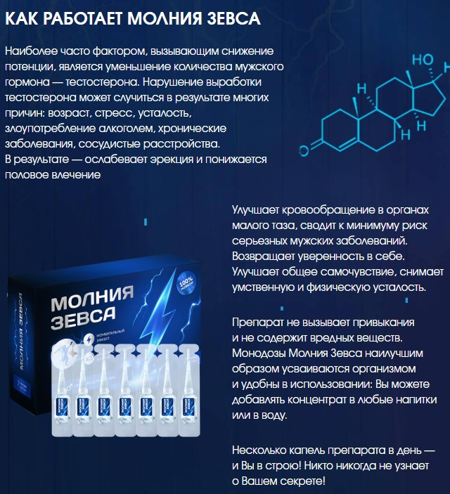 як працює препарат Блискавка Зевса