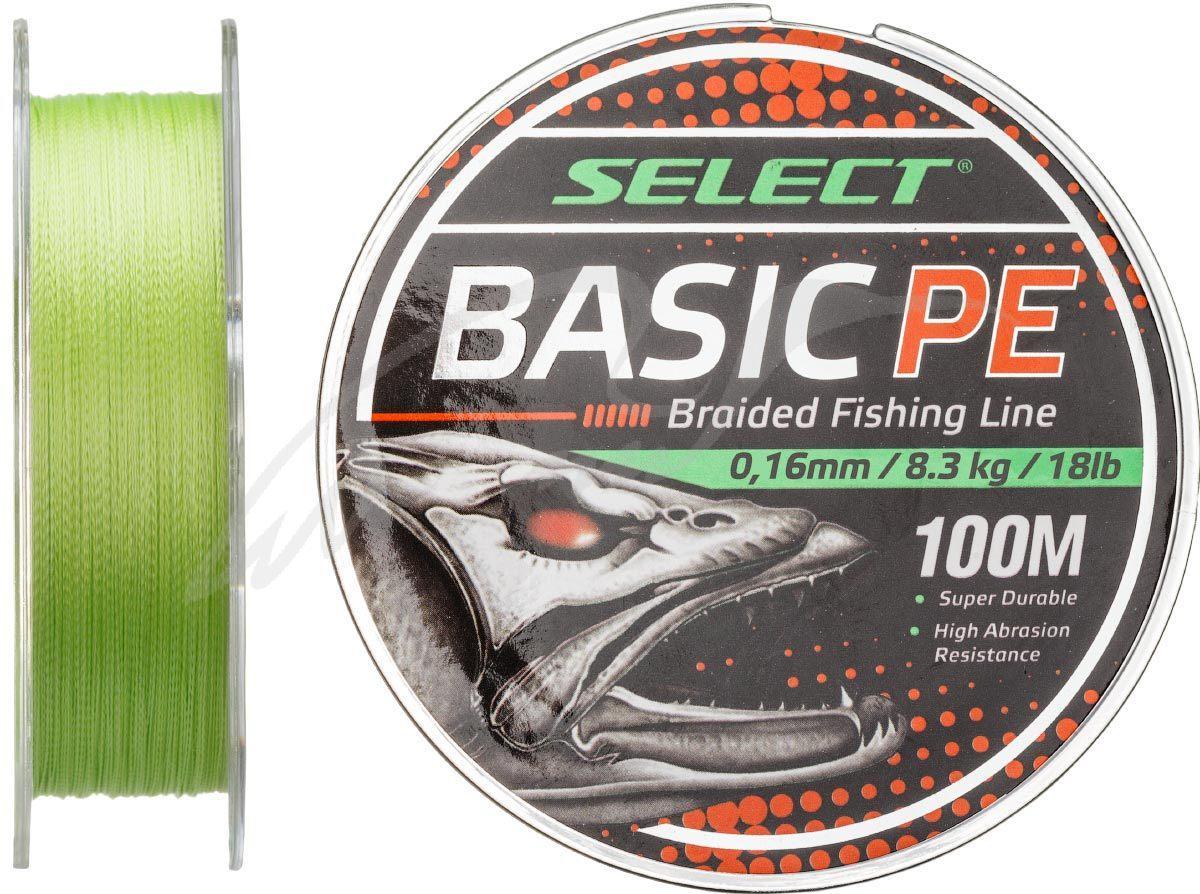 Шнур Select Basic PE 100m (салат.) 0.16mm 18LB/8.3kg
