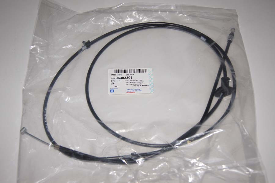Трос капота без ручки Ланос, сенс GM Корея (оирг), фото 1