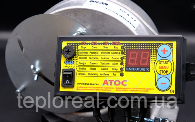 Комплект автоматики для твердотопливного котла АТОS + WPA-Х2 с диафрагмой (Польша) - фото 1 - id-p1145873017