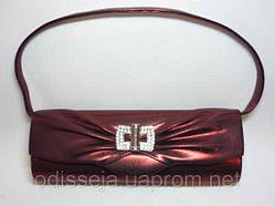 Клатч, шкірозамінник, бордовий, стрази 31_3_10a4