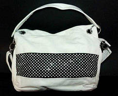 Сумка жіноча 33х30х15 см екошкіра біла стрази