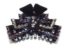 Шпилька для волосся краб, чорний, сірий і синій хамелеон стрази (1 шт.) 144_4_87a1