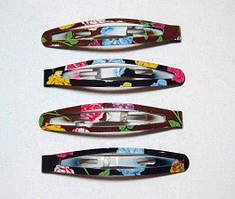 Шпильки для волосся тик-так 12 шт. чорний і коричневий, квіти різних кольорів