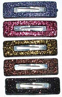 Шпильки для волосся тик-так 12 шт. різні кольори в блискітку