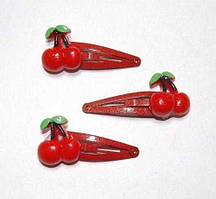 Затискач для волосся тик-так 12 шт. червоний, вишня