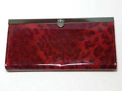 Гаманець жіночий, шкірозамінник (лак), червоний-чорний 30_2_1a3