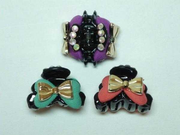 Шпилька для волосся краб 6 шт. чорний пластик, фото 1