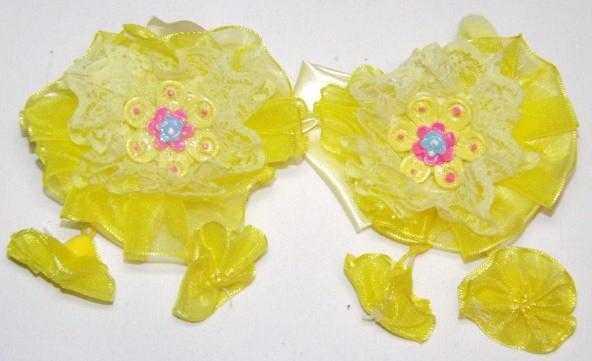 Набір гумок для волосся (2 шт.) жовтий, квітка 144_3_1a1, фото 1