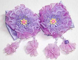 Набір гумок для волосся (2 шт.) бузковий, квітка 144_3_1a2