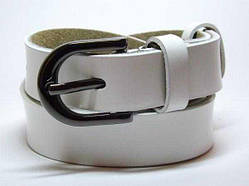 Ремінь жіночий 25 мм натуральна шкіра білий Уцінка