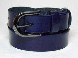 Ремінь жіночий 25 мм натуральна шкіра синій Уцінка