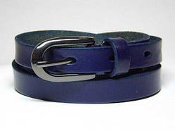 Ремінь жіночий 15 мм натуральна шкіра темно-синій Уцінка