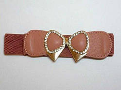 Пояс гумка бантик 40 мм 65-90 см колір світло рожевий Уцінка