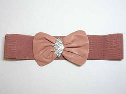 Пояс гумка бант 60 мм 64-90 см колір світло-рожевий