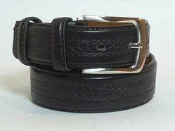 Ремінь чоловічий чорний шкірозамінник ширина 30 мм