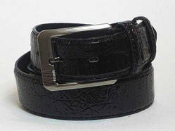 Ремінь чоловічий чорний шкірозамінник ширина 30 мм