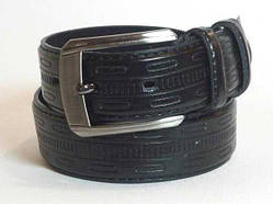 Ремінь чоловічий чорний шкірозамінник ширина 30 мм