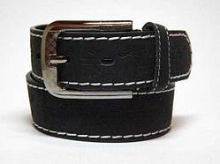 Ремінь чоловічий чорний шкірозамінник ширина 35 мм