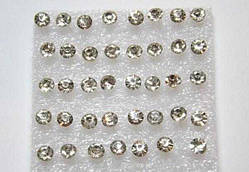Сережки-пусети 20 пар білі стрази 5 мм
