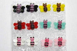 Сережки-пусети Бджілка 6 пар полімерна глина