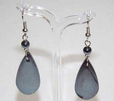 Сережки гематит овал 6 см