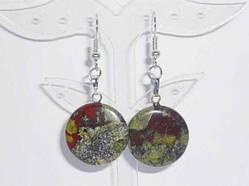 Сережки Яшма 45х20 мм Швенза Гачок