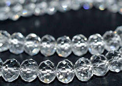 Бусини кришталь рондель 4х3 мм 130 шт. колір білий прозорий