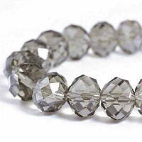 Бусини кришталь, рондель, розмір 4х3 мм, колір сірий прозорий А28 (140 шт.)