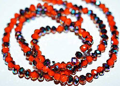 Бусини кришталь, 4 мм, червоний із чорним хамелеон (150 шт) 5_24_152