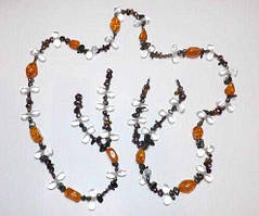 Буси синтетичний бурштин перламутр тигровий око акрил