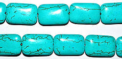 Бусини, блакитна бірюза, розмір 3х2 см (15 шт.)