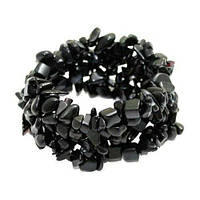 Бусини Чорний Агат 5х4 мм 85 см Самородки