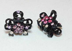 Краби чорний метал 6 шт. стрази різних кольорів