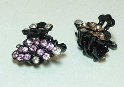 Краби чорний метал 6 шт. стрази різних кольорів