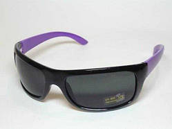 Спортивні глянсові окуляри чорна оправа з фіолетовими дужками 32_1_78a3