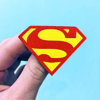 "Супермен знак" брошка дерев'яна з уф-друком