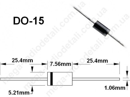 Діод випрямляючий 1N5399 (1.5А, 1000V) DO-15 - фото 1 - id-p1076846118