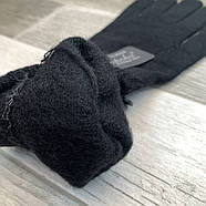 Перчатки унісекс вовняні одинарні з начосом Корона, чорні, 7070, фото 2