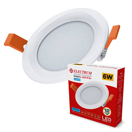 Світильник світлодіодний вбудований круглий Electrum LEO M 6W 4000К (B-LD-1955), фото 2