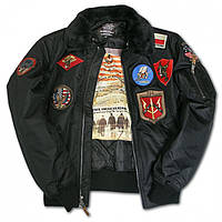 Бомбер Top Gun Official B-15 Flight Bomber Jacket with Patches (черный)