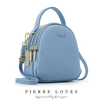 Жіноча модна молодіжна сумка - рюкзак 2 в 1 Forever Young блакитна