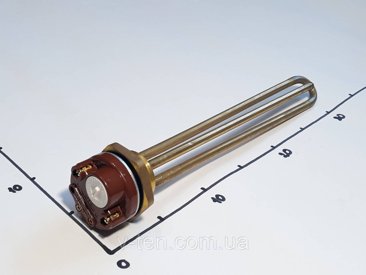 ТЕН для бойлера 1500W з різьбою 1¼" та терморегулятором (Китай)